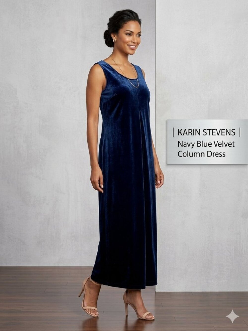 Size 16 Karin Stevens Navy Column Dress